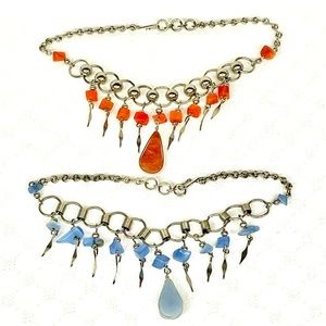 Bundle of 2 Silver Beaded Anklets